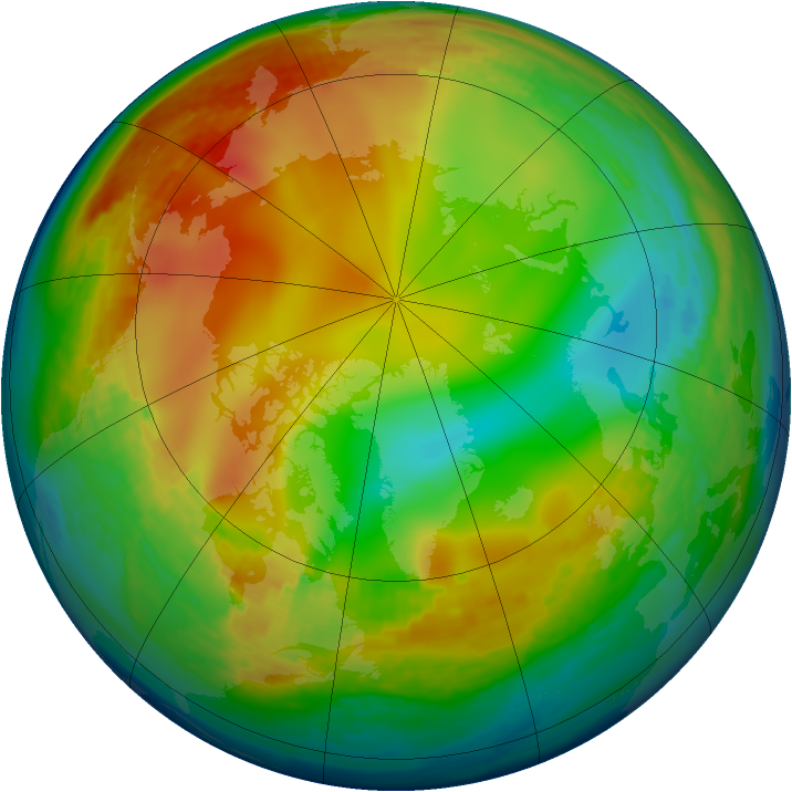 Arctic ozone map for 30 December 1993